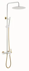 Душевая стойка Boheme Uno 468-WG с изливом белая матовая/золото
