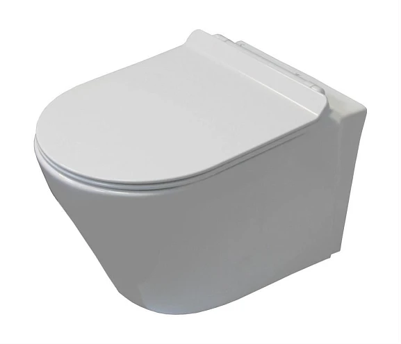 Подвесной унитаз Ceruttispa Ortler Aria CT7182 33,5*50 безободковый с крышкой-сиденьем микролифт Slim