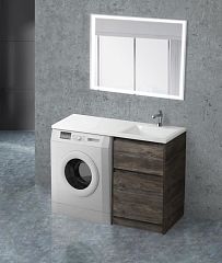 Тумба с раковиной BelBagno Moderno Kraft LVD 120 R под стиральную машину Pino Pasadena KRAFT-LVD-580/1200-2C-PIA+BB1200/480-LV-MR-R