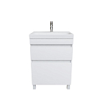Тумба с раковиной Iddis Zodiac 60 белая матовая напольная с ящиками