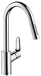 Смеситель Hansgrohe Focus 31815000 для кухни выдвижной излив хром Смеситель Hansgrohe Focus 31815000 для кухни выдвижной излив хром
