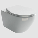 Подвесной унитаз Ceramicanova Pearl 38*53 безободковый с крышкой-сиденьем микролифт Slim Подвесной унитаз Ceramicanova Pearl 38*53 безободковый с крышкой-сиденьем микролифт Slim
