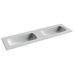 Встраиваемая раковина Ceramicanova Grace 161*45,7 с двумя чашами без отверстий под смеситель белый глянец