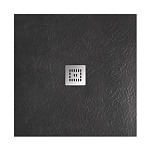 Душевой поддон BelBagno Uno TRAY-MR-UNO-A-90-35-NERO-CR 90*90*3,5 черный матовый с сифоном и декоративной накладкой Душевой поддон BelBagno Uno TRAY-MR-UNO-A-90-35-NERO-CR 90*90*3,5 черный матовый с сифоном и декоративной накладкой