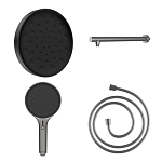 Душевой комплект Vincea Inspire VSHH-3I2AHGM без смесителя скрытый монтаж вороненая сталь