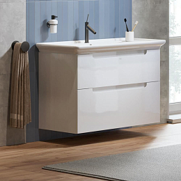 Тумба с раковиной Alavann Berta 105 белый глянец