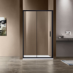 Душевая дверь в нишу Vincea Garda 110*190 L/R профиль черный матовый без поддона Душевая дверь в нишу Vincea Garda 110*190 L/R профиль черный матовый без поддона