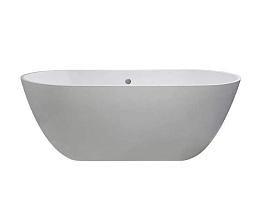 Ванна из искусственного камня Toni Arti Biella 170х80 белая матовая с отверстием перелива