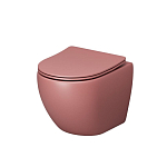 Подвесной унитаз Grossman Color GR-4455PIMS 36,5*49,5 розовый матовый безободковый с крышкой-сиденьем микролифт Slim Подвесной унитаз Grossman Color GR-4455PIMS 36,5*49,5 розовый матовый безободковый с крышкой-сиденьем микролифт Slim