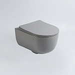 Подвесной унитаз Vincea Evo 35,5*49 безободковый серый матовый с крышкой сиденьем микролифт Slim Подвесной унитаз Vincea Evo 35,5*49 безободковый серый матовый с крышкой сиденьем микролифт Slim