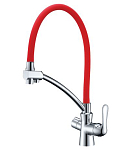 Смеситель Lemark Comfort LM3070C-Red для кухни с функцией подключения фильтра гибкий излив хром/красный Смеситель Lemark Comfort LM3070C-Red для кухни с функцией подключения фильтра гибкий излив хром/красный