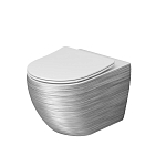 Подвесной унитаз Grossman Color GR-4411SWS 36,5*55 серебро (белый внутри) безободковый с крышкой-сиденьем микролифт Slim Подвесной унитаз Grossman Color GR-4411SWS 36,5*55 серебро (белый внутри) безободковый с крышкой-сиденьем микролифт Slim