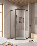 Душевой уголок Cezares Relax 304-P-1-100-C-GM 100*100*200 профиль оружейная сталь без поддона Душевой уголок Cezares Relax 304-P-1-100-C-GM 100*100*200 профиль оружейная сталь без поддона