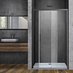 Душевая дверь в нишу Vincea Soft VDS 140*195 с доводчиками профиль вороненая сталь без поддона