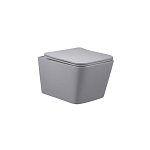 Подвесной унитаз Vincea Q-Line 36*52 безободковый серый матовый с крышкой-сиденьем микролифт Slim Подвесной унитаз Vincea Q-Line 36*52 безободковый серый матовый с крышкой-сиденьем микролифт Slim