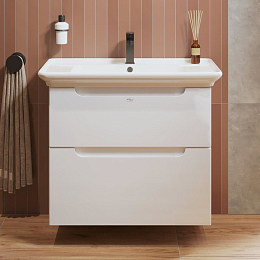 Тумба с раковиной Alavann Berta 85 белый глянец