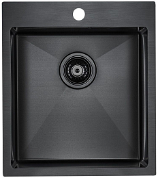 Кухонная мойка Paulmark Neckar PM804551-GM 45*51 вороненая сталь