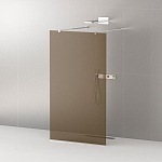 Душевая перегородка Cezares LIBERTA-L-2-80-BR-Cr Walk-in 80*195 L/R с возможностью двустороннего входа, стекло бронза, профиль хром без поддона