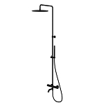 Душевая стойка Whitecross Y Black Y1234BL с термостатом и изливом черная матовая