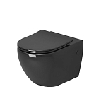 Подвесной унитаз Grossman Color GR-4411BS 36,5*55 черный безободковый с крышкой-сиденьем микролифт Slim