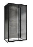 Душевой уголок ABBER Schwarzer Diamant П-образный AG30130BH-S80B-S80B 130*80*195 L/R без поддона