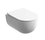 Подвесной унитаз Ceramicanova Modena 35,5*49 безободковый с крышкой-сиденьем микролифт Slim Подвесной унитаз Ceramicanova Modena 35,5*49 безободковый с крышкой-сиденьем микролифт Slim
