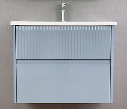 Тумба с раковиной Alavann Wave 80 голубой деним