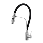 Смеситель Knotlor StreamLine SS-07 для кухни с гибким изливом сатин/черный Смеситель Knotlor StreamLine SS-07 для кухни с гибким изливом сатин/черный
