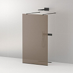 Душевая перегородка Cezares LIBERTA-L-2-110-BR-NERO Walk-in 110*195 L/R с возможностью двустороннего входа, стекло бронза, профиль черный без поддона Душевая перегородка Cezares LIBERTA-L-2-110-BR-NERO Walk-in 110*195 L/R с возможностью двустороннего входа, стекло бронза, профиль черный без поддона